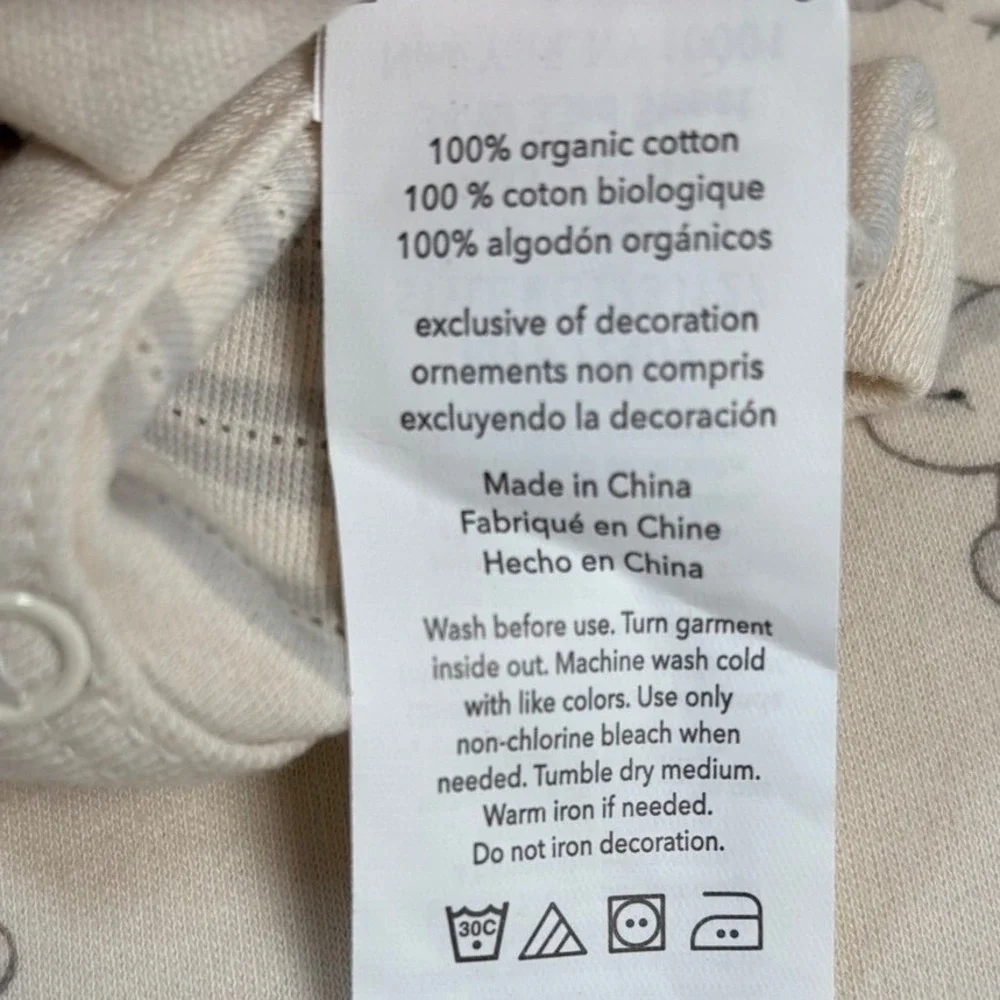 Rabbit + Bear Kids 6-9M Gray Elephant Organic Cotton Bodysuit Set 3PK New NWT